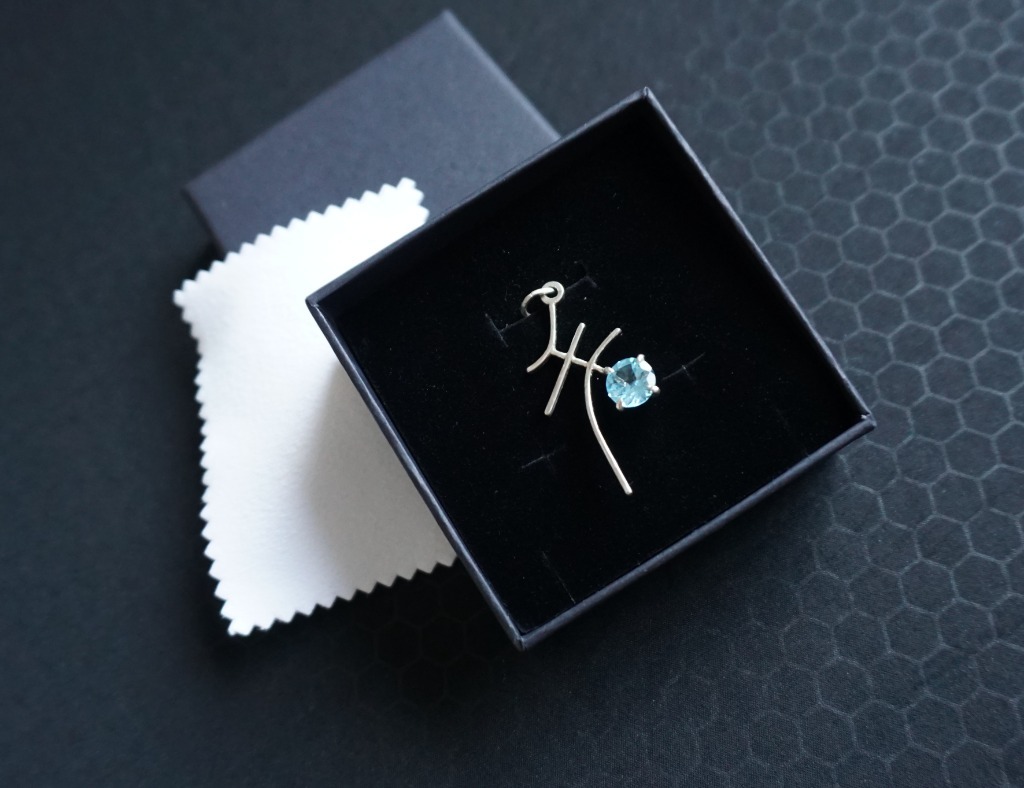 Pendant with Natural Swiss Blue Topaz